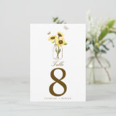 Tournesols rustiques sur des numéros de table en b (Debout devant)