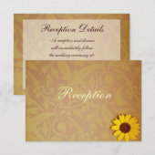 Tournesols rustiques sur une invitation de mariage (Devant / Derrière)