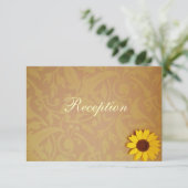 Tournesols rustiques sur une invitation de mariage (Debout devant)