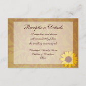 Tournesols rustiques sur une invitation de mariage (Dos)