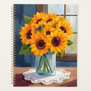 Tournesols Sereins Aquarelle Florale Jaune