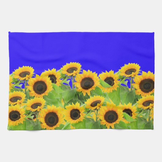 Tournesols Serviette de cuisine Ukraine Drapeau Co (Horizontal)