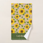 Tournesols sur toile de jute (Serviette à main)