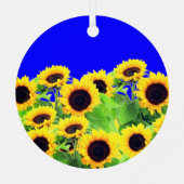 Tournesols Ukraine Drapeau Couleurs Ornement de No (Verso)