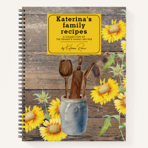 Tournesols Ustensiles de cuisine en bois Livre de