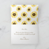 Tournesols Vintage sur Carte de Remerciement de Ma (Intérieur)