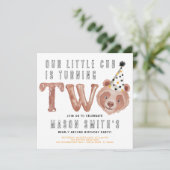 Tournez deux ours Ours Anniversaire Invitation fêt (Debout devant)