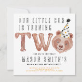 Tournez deux ours Ours Anniversaire Invitation fêt (Devant)