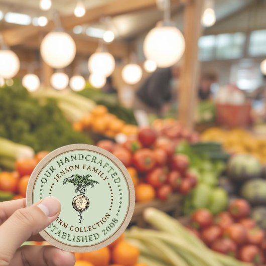 Tournip Étiquette à la ferme familiale sur logo ve
