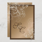 Tournoi de mariage en cuivre + perle Invitations (Devant / Derrière)