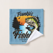 Tournoi de pêche personnalisé Truite pêcheur (Gant de toilette)