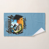 Tournoi de pêche personnalisé Truite pêcheur (Serviette à main)