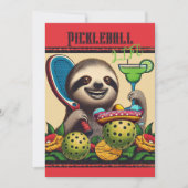 Tournoi de Pickleball Invitations Sloth (Devant)
