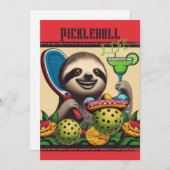 Tournoi de Pickleball Invitations Sloth (Devant / Derrière)