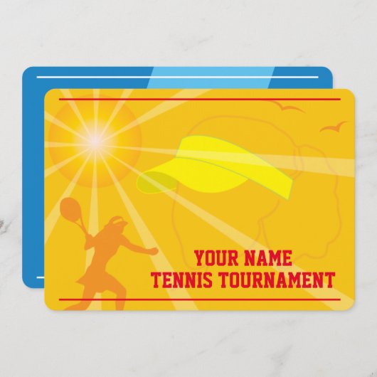 Tournoi de tennis d'été invitation modèle (Devant / Derrière)