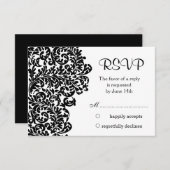 Tournois noir gaufre damassé mariage RSVP (Devant / Derrière)
