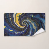 Tournoyants bleus et dorés 3 (Serviette à main)