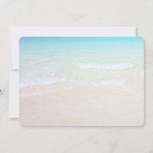 Tourquoise Océan Horizontal Mariage Invitations (Dos)