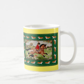 Tours de chasseur de corgi dans la tasse de chiens