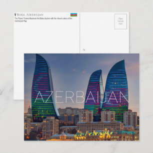 Tours de flammes, Bakou, Azerbaïdjan Carte postale