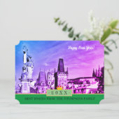 Tours de Prague et Bonne année! Carte /Praha (Debout devant)