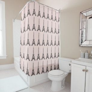 Tours Eiffel rose Rideau de douche