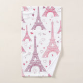 Tours et coeurs Eiffel personnalisés (Serviette à main)