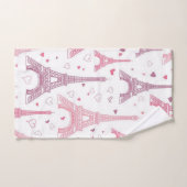 Tours et coeurs Eiffel personnalisés (Serviette à main)