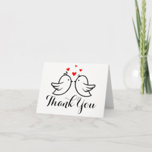 Tourtereaux Merci Noir & Blanc - Mariage