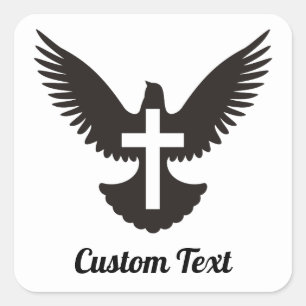 Tourterelle avec Sticker Carré croisé