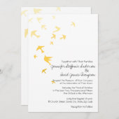 Tourterelles Ombre jaune et blanc Invitations de m (Devant / Derrière)