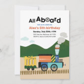 Tous à bord du train Invitations fête d'anniversai (Devant)