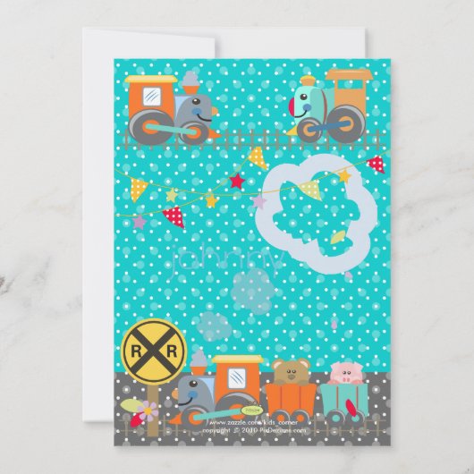 Tous à bord, entraîne des invitations d'anniversai (Dos)