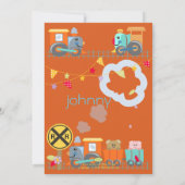 Tous à bord, entraîne des invitations d'anniversai (Dos)