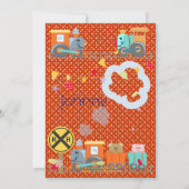 Tous à bord, entraîne des invitations d'anniversai (Dos)