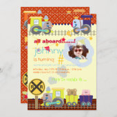 Tous à bord, entraîne des invitations d'anniversai (Devant / Derrière)