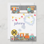 Tous à bord, entraîne des invitations d'anniversai (Dos)