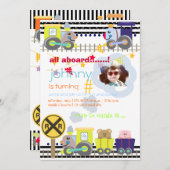 Tous à bord, entraîne des invitations d'anniversai (Devant / Derrière)