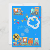 Tous à bord, entraîne des invitations d'anniversai (Dos)