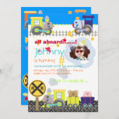 Tous à bord, entraîne des invitations d'anniversai (Devant / Derrière)