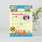 Tous à bord, invitations d'anniversaire pour train (Debout devant)