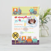 Tous à bord, trains invitations de fête d'annivers (Debout devant)