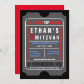 TOUS ACCÈS VIP PASS Bar Mitzvah Invitation (Devant / Derrière)