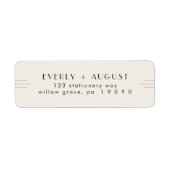 TOUS Art Déco Ivoire Noir Retour Adresse Étiquette (Devant)