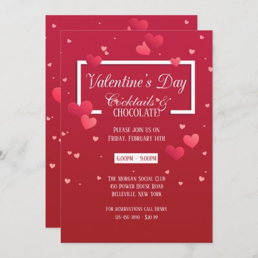 Tous Coeur Saint Valentin Invitation (Devant / Derrière)