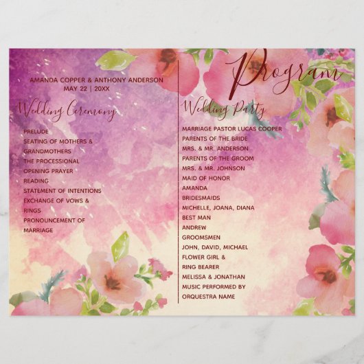 Tous dans un programme menu détails prospectus (Devant)