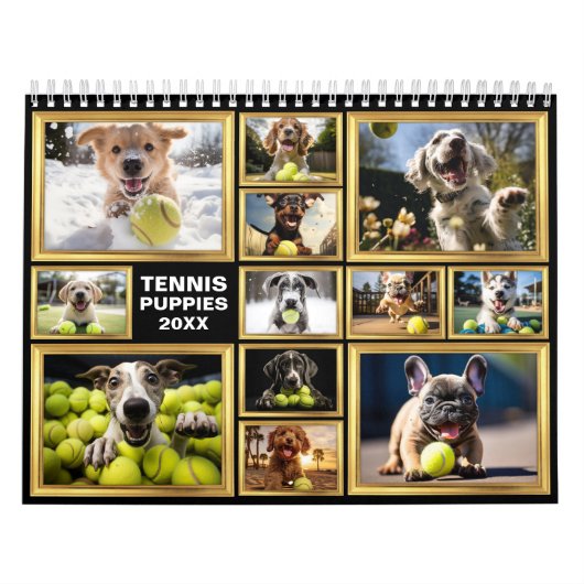 Tous les ans 🎾 Tennis et 🐕 calendrier des chiots (Protection)