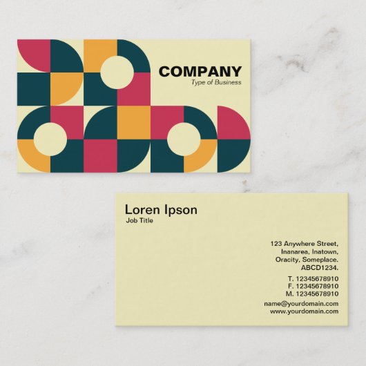 Tous les Cartes de visite géométriques v11 (Devant / Derrière)