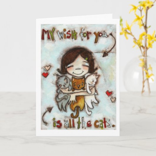 Tous les Chats - Carte Anniversaire (Fleur jaune)