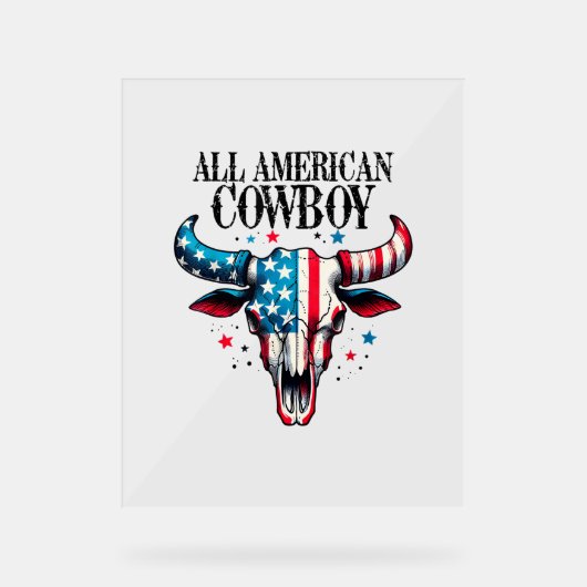 Tous les cowboy américains US Drapeau Vache crâne (Recto)